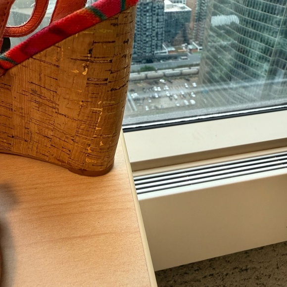 Desigual size 7 (37 Eur) EUC embellished Red and Orange Sandals Vibrant Style - Picture 6 of 16